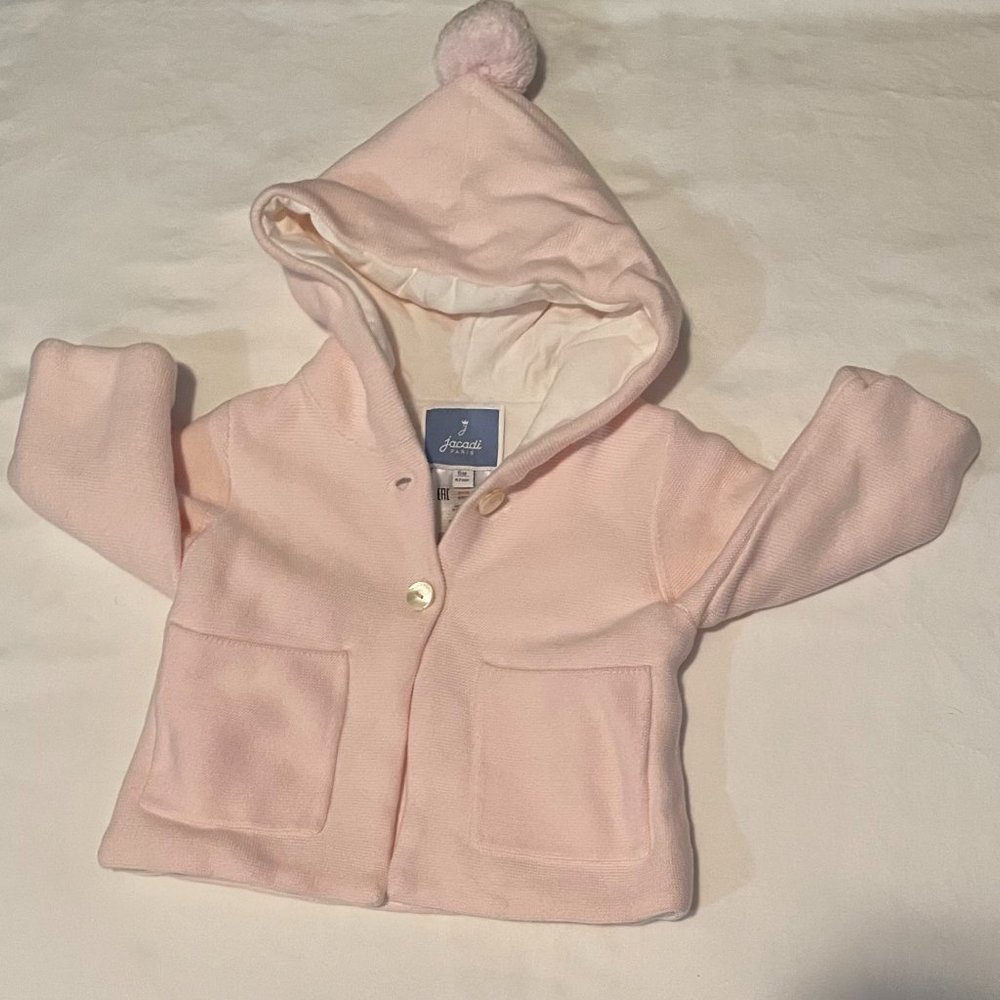 Jacadi 6m baby girl light sweater - blush pink